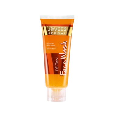 Jovees Herbal Detan Facewash For Glowing and Clear Skin With Liquorice & bearberry Ext. | Gentle Cleanser For Brighten, Even Tone and Hydrates Skin | Suitable for All Skin Types - 50ml